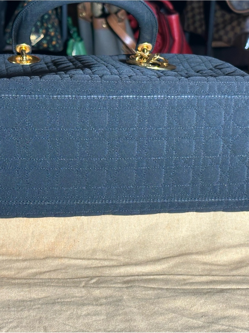 Dior Black Cannage Quilted Satchel with Gold Hardware - Picture 5 of 8